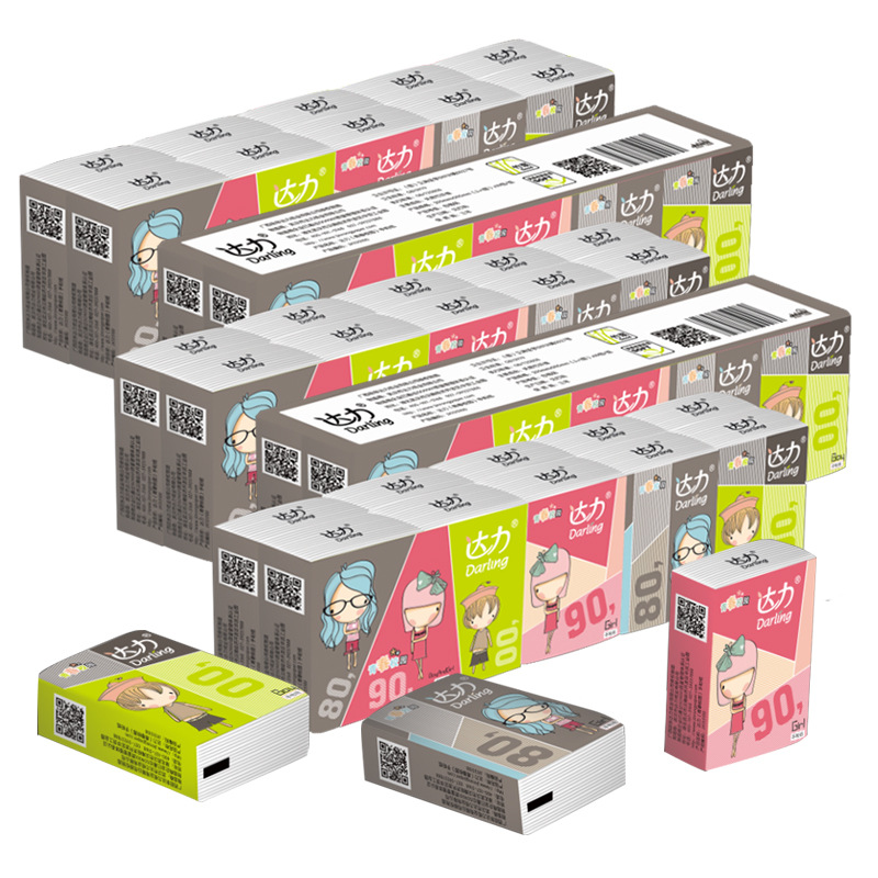 达力校园系列无香面巾纸手帕纸  小包纸巾便携1条10包 3层7片规格