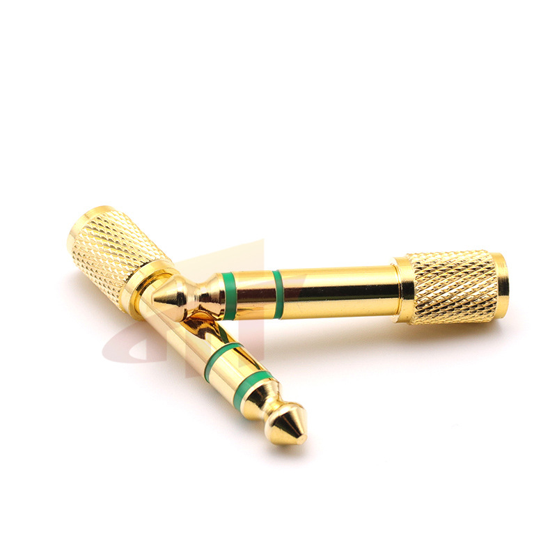 全铜3.5转6.5 转接头麦克风话筒耳机3.5mm母孔转6.35公插头小转大