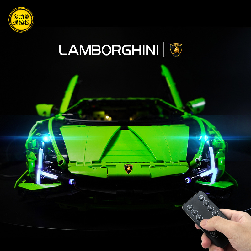 DIY bloques de construcción iluminación compatible con Lego 42115 Lambo Keeni SIAN en coche deportivo lujo control remoto luz LED