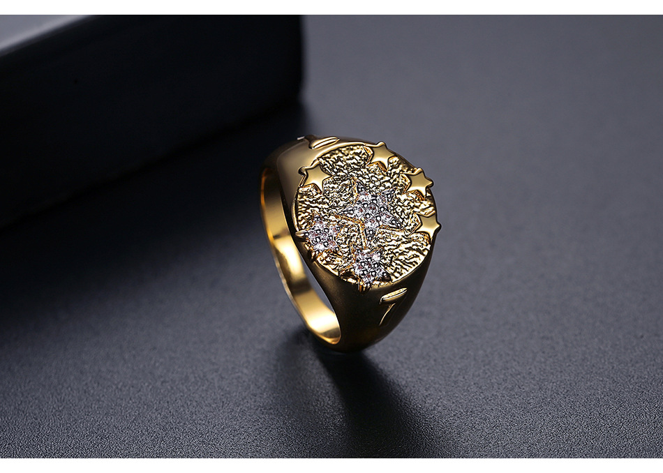 Retro Fashion Hip-hop Gold Ring  Wholesale display picture 6