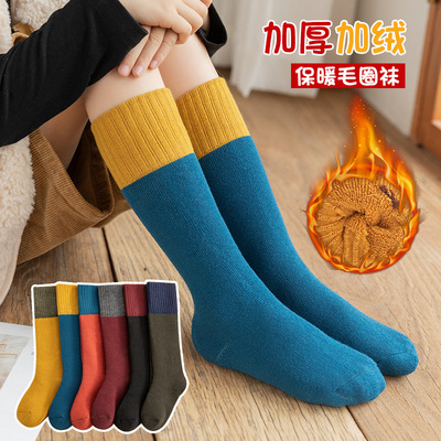 children Socks Autumn and winter thickening Plush winter keep warm girl Piles of socks baby Boy Long Tube socks