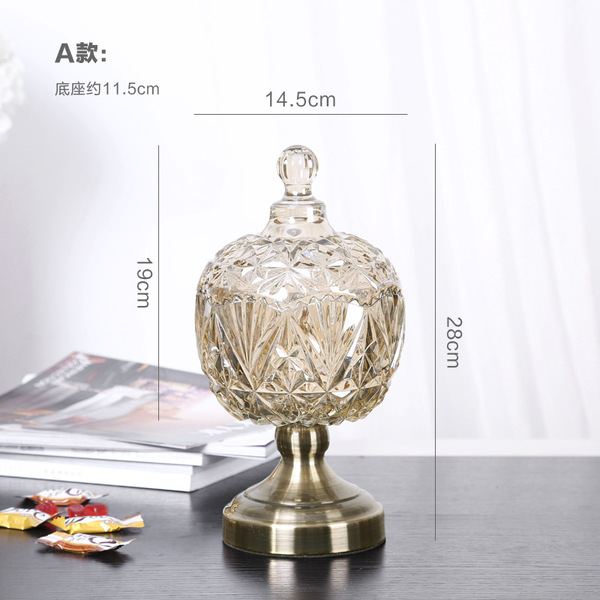 European -style luxury crystal glass sugar tank storage tank candy…