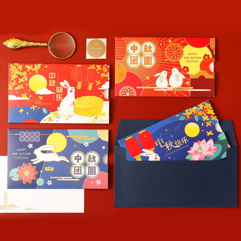 Bexiang Mid -Autumn Festival Card Card Enterprise Business Company Sending Customer Festival thanks to blessing cards Simple and creative Chinese style