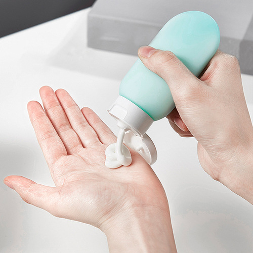 Travel set 60ml flocked bottle cosmetics packaging bottle facial cleanser hand sanitizer packaging pe plastic bottle