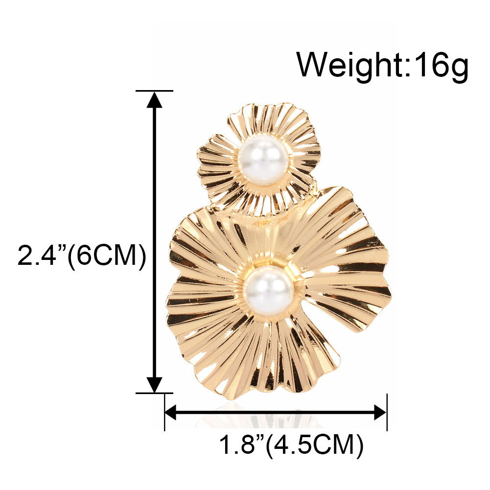 Grenz Überschreitende Europäische Und Amerikanische Mode Metall Blumen Ohrringe Einfache Retro Unregelmäßige Blumen Ohrringe Weibliche F5780 display picture 1