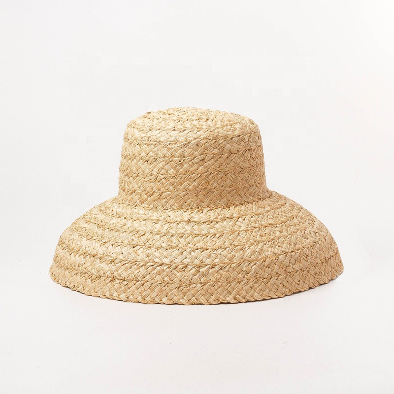 Unisex Simple Style Solid Color Crimping Straw Hat display picture 6