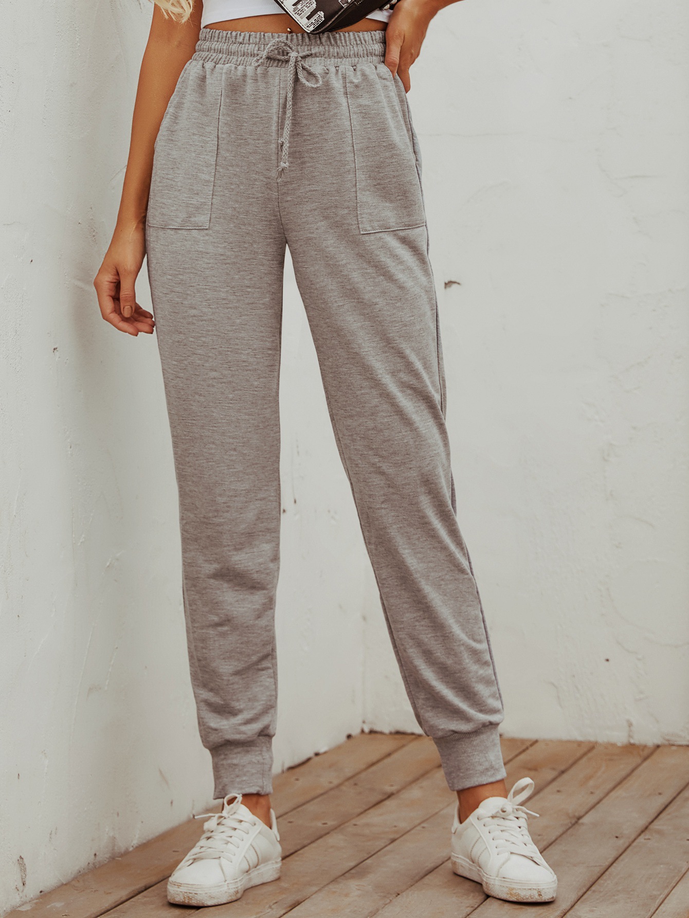 casual high waist sweater trousers NSJM64503