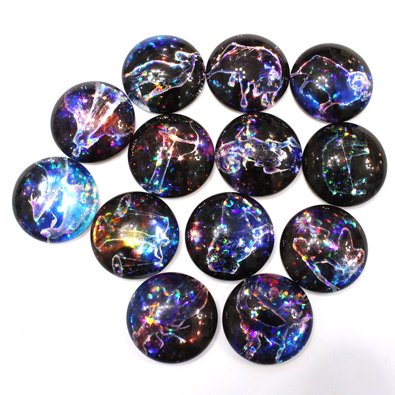 時間宝石光沢のあるガラスパッチリングフェイスイヤリングキーホルダー diy ジュエリーアクセサリー