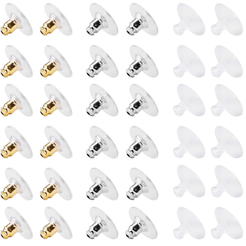 120pc Frisbee earplugs DIY sucker earrings material transparent imitation gold white K plastic earplugs 120pc Frisbee earplugs DIY sucker earrings material transparent imitation gold white K plastic earplugs