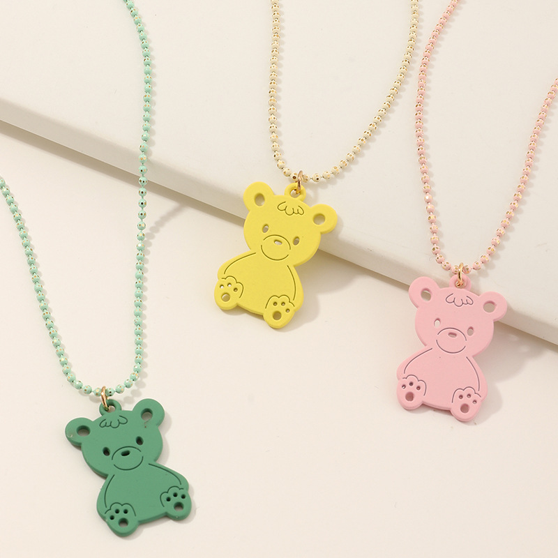 Hot Selling Children's Necklace Cute Bear Necklace display picture 4