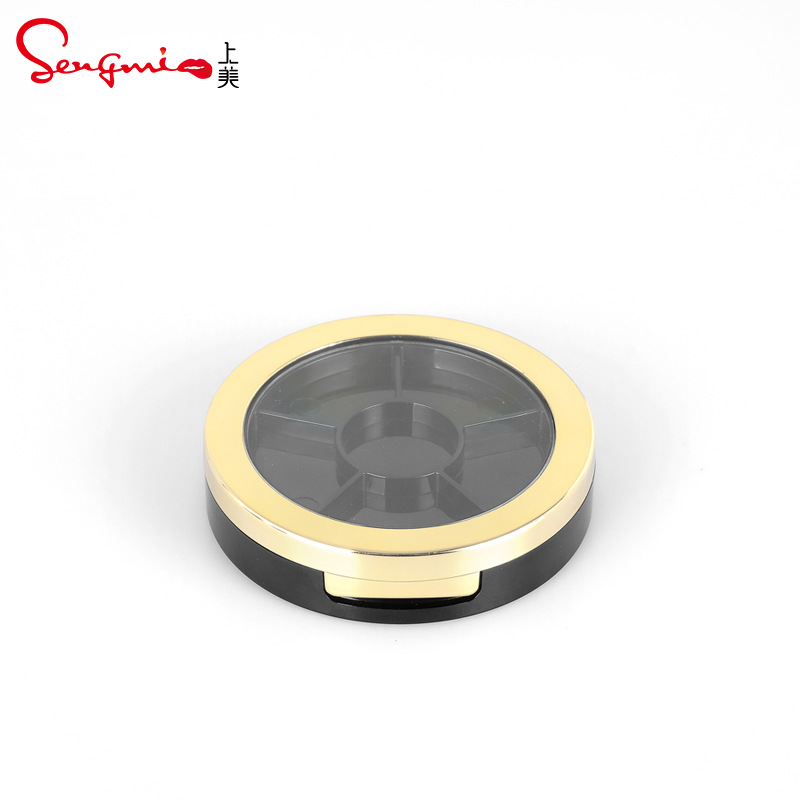 厂家直供新款高档6色圆形眼影盒子 六色眼影盘 免费设计打版