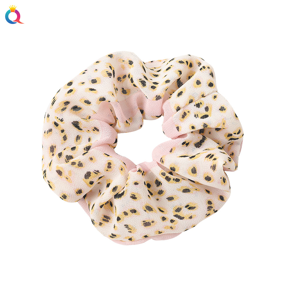 New Fashion Printed Chiffon Hair Ring Fabric Cheap Sweet Hair Ring Wholesale display picture 3