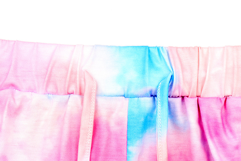 tie-dye printed chest wrap shorts suit NSKX8447