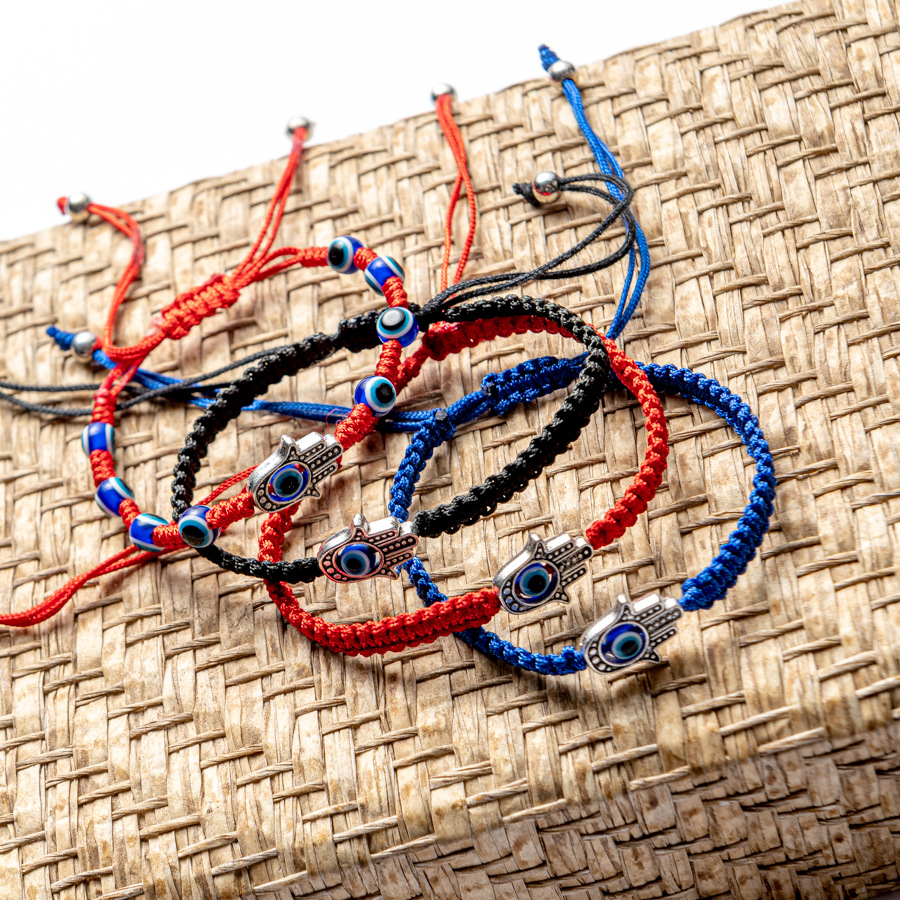 Ethnic Style Devil's Eye Palm Cotton Thread Braid Unisex Bracelets display picture 1