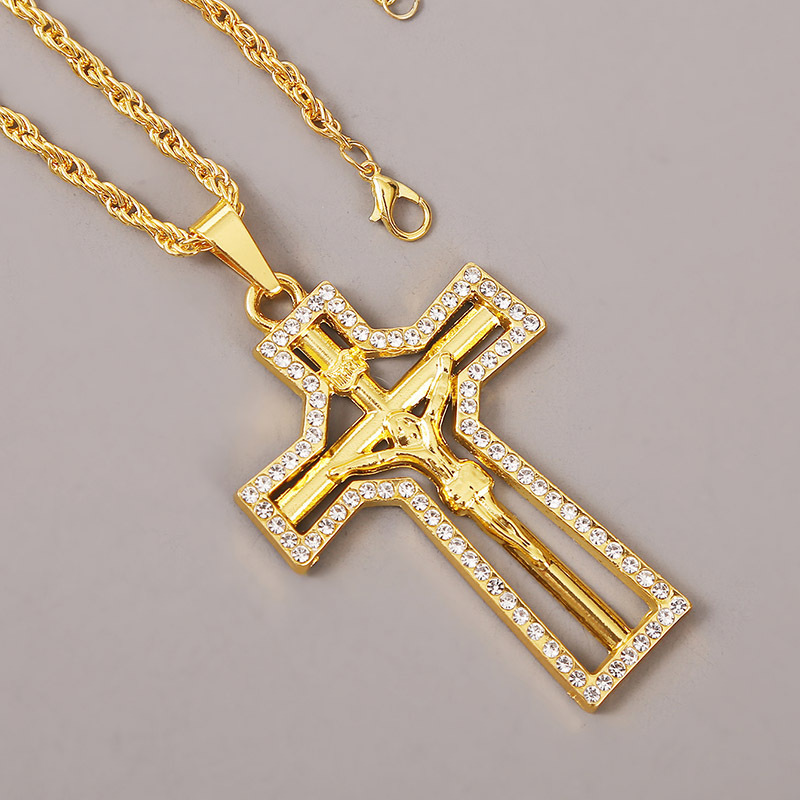 Kreative Übertriebene Lange Geometrische Kreuz-hip-hop-kette Europäische Und Amerikanische Grenz Überschreitende Trend-hip-hop-anhänger Zubehör display picture 7