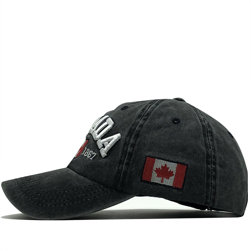 Embroidered Canada Maple Leaf Baseball Cap Unisex Pure Cotton_voghion.com