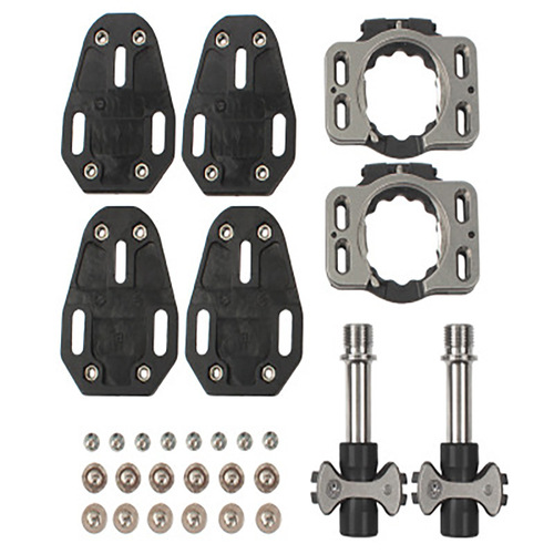 Titanium alloy lock-in road lock shoe clip pedal ultra-light three-roller bicycle lollipop self-locking pedal with lock plate