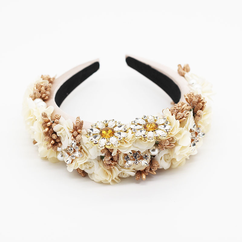 New Fashion Baroque Flowers Rhinestones Exaggerated Headband Wholesale display picture 7