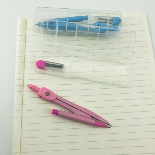 Student Fashion Automatic Pencil Metal Drawing Compass Mathematical Geometry Drawing Plastic Boxed Compass Wholesale