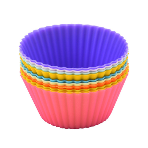 Factory Supply Silicone Muffin Cup for Baking Dessert Egg Tart Pudding 7cm Round Cake Mold DIY Cake Cup
