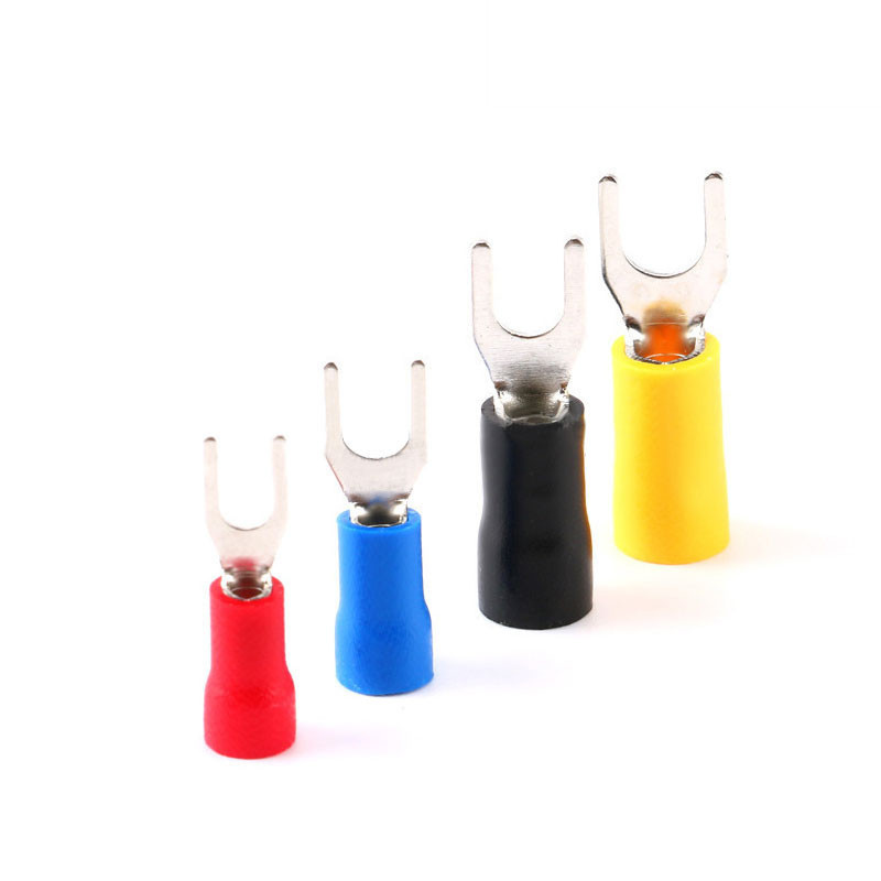 冷压接线端子SV3.5-4/5/6 叉形 U型 Y型 绝缘插片插簧连接器0.7厚