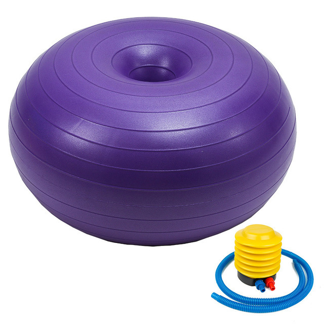 Donuts With Air Pump,Thickened Explosion-proof Apple Ball,Custom-made Hemispheric Inflatable Balance Massage Ball,Yoga Fitness Ball