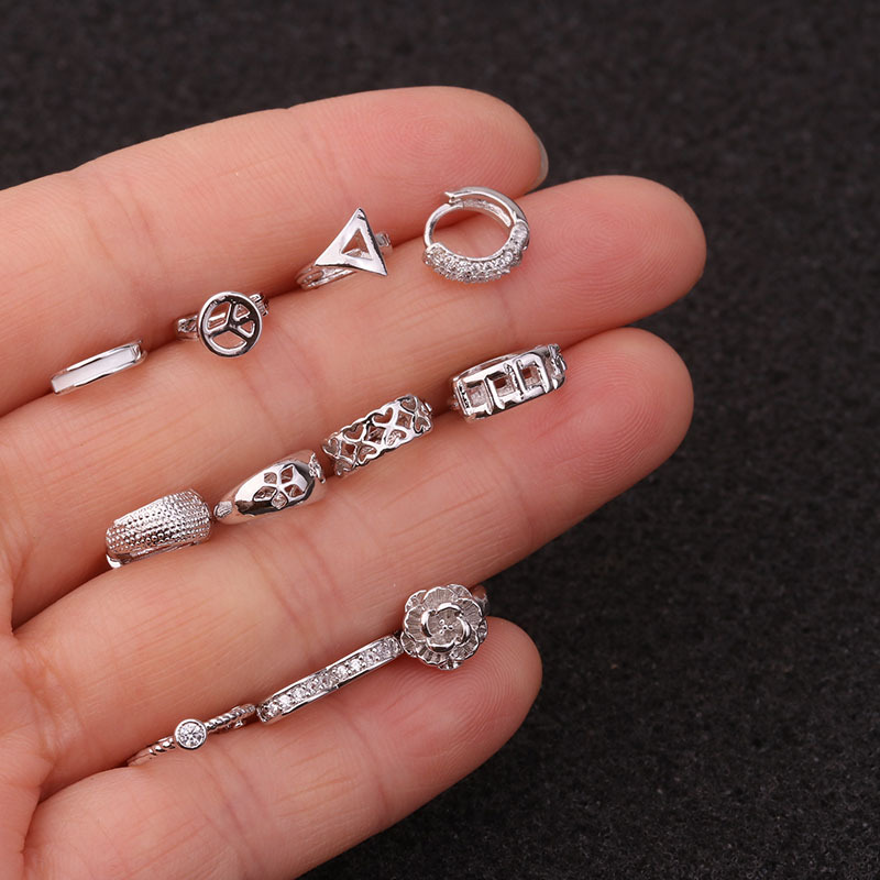 Fashion Mini Earrings Love Heart-shaped Zircon Earrings Wholesale display picture 13