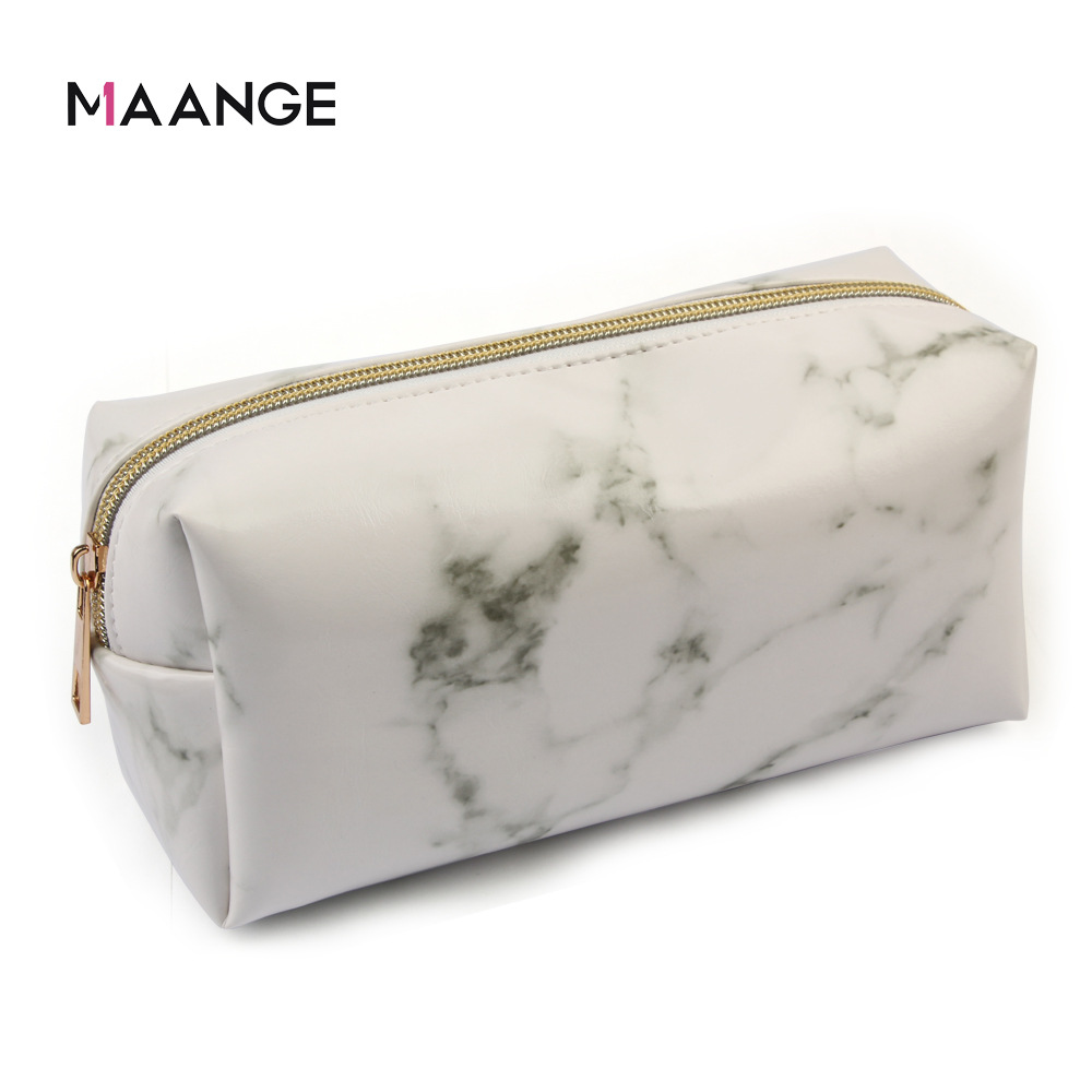 Set de 3 bolsas de brochas de maquillaje – Diseño mármol, portátiles, con función de almacenamiento (venta transfronteriza)