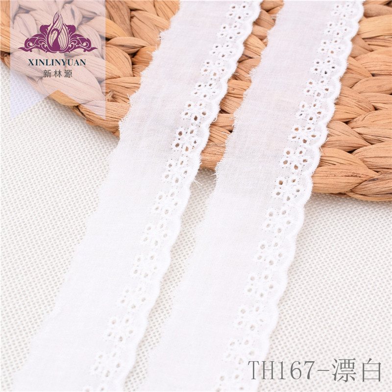 爆款5孔棉布刺绣花边 3cm宽家纺服装童装DIY辅料棉布雕孔花边现货