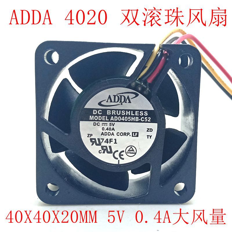 全新ADDA4020 5V 0.40A AD0405HB-C52 4cm双滚珠服务器大风量