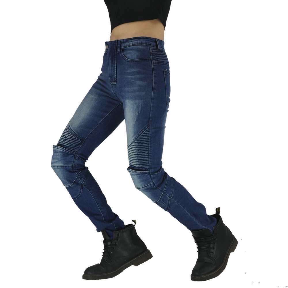 VOLERO casual motocicleta SLIM-Fit stretch pantalones anti-caída Pantalones vaqueros de la motocicleta de carreras de motos pantalones de montar para las mujeres