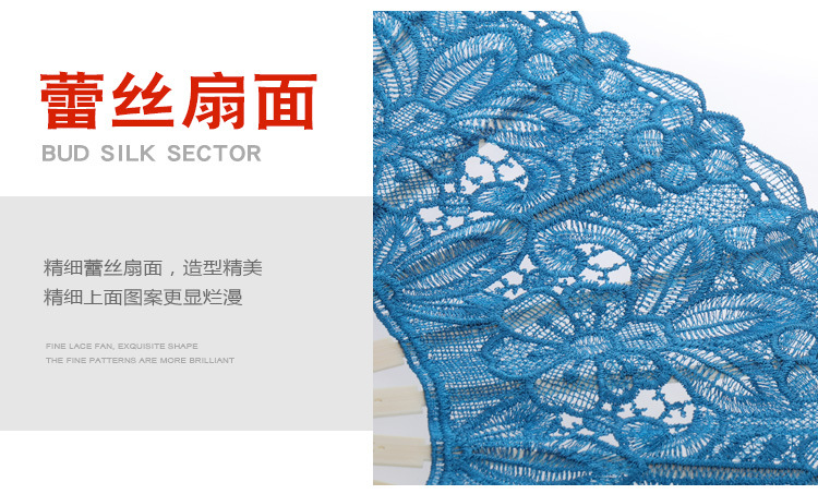 Creative new lace fans, white cotton fabric hollowed-out folding fans, performance fans, decorative fans, wedding supplies wholesale detail image 5