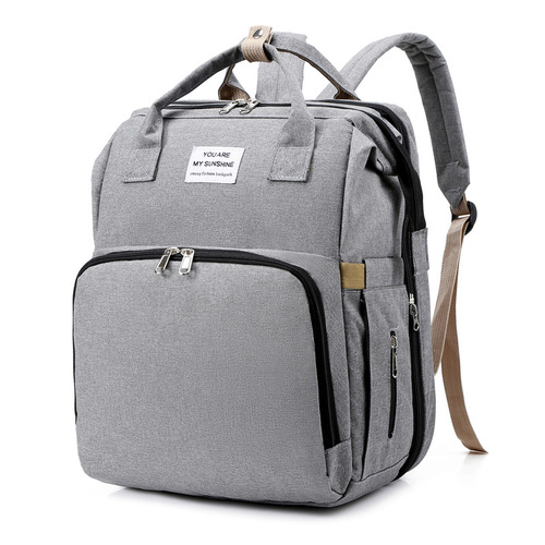 Cross-border new folding sleepable mother bag multi-functional baby mother bag nursing mother bag bottle backpack diaper backpack