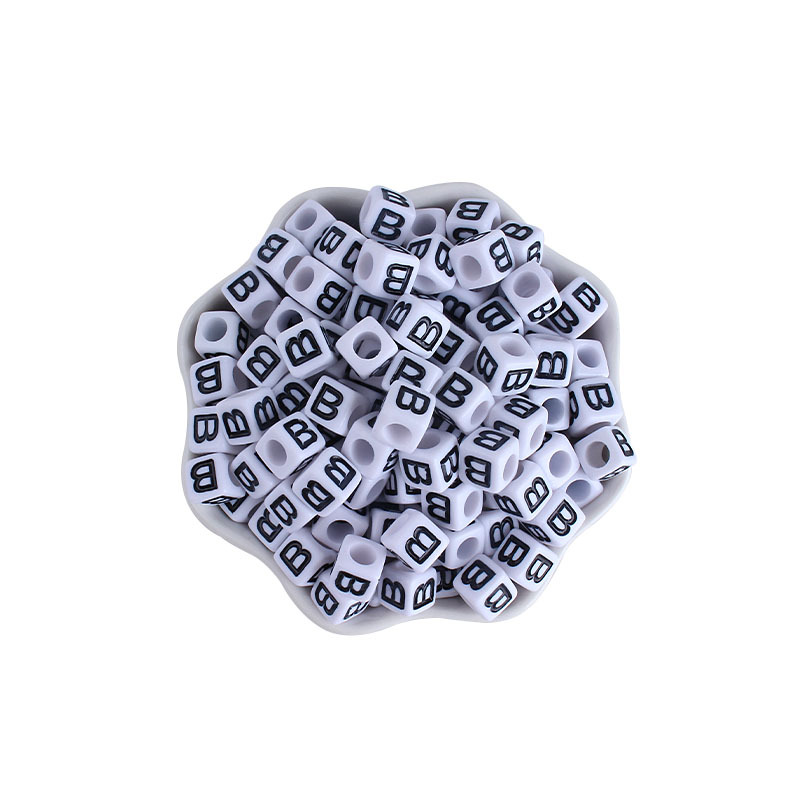 7mm plástico 26 inglés letras DIY creativo bebé nombre personalizado chupete cadena pulsera Accesorios