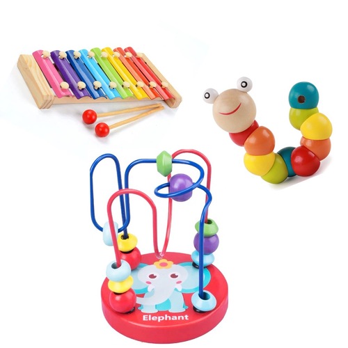 Children's educational toys around beads, 1-2 years old, 3-year-old girl baby boy, infant early education building blocks 6-12 months old