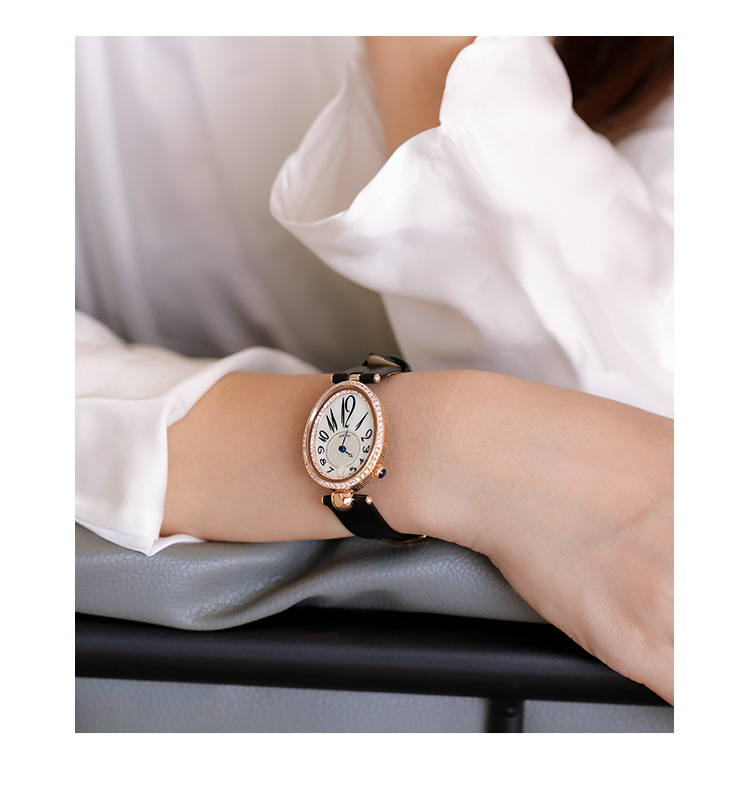 Stile di design, temperamento alla moda, quadrante a forma di goccia, lusso leggero, orologio da donna alla moda con diamanti intarsiati, orologio da donna al quarzo impermeabile_voghion.com