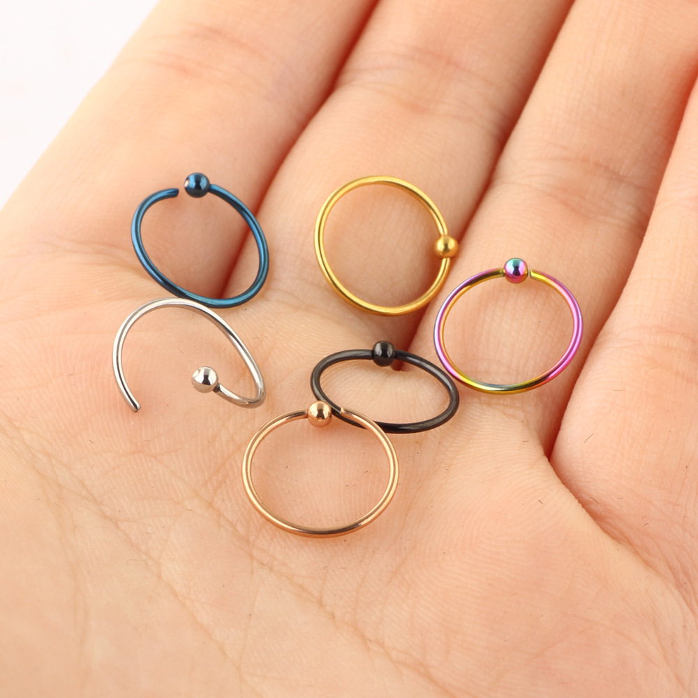 European American Fashion Stainless Steel Nose Ring Flower Design Nose Stud Lip Curved Barbell Ear Cartilage Earring detail image 12
