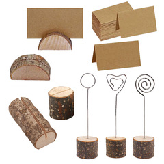 Wooden note holder wood bark tree stump clip crafts retro creative home decoration Valentine's Day party ornaments