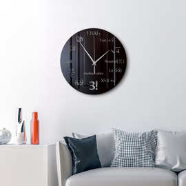 墙饰爆款创意数学公式挂钟镜面时钟促销亚克力定制广告挂钟 ZB085