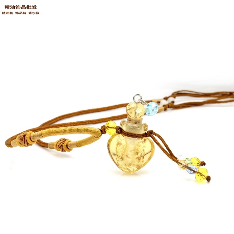 中国精油饰品网批发心形金黄色小金沙双扣绳项链吊坠2.jpg