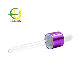 紫色13/415滴管电化铝中圈白色胶头玻璃滴管精油瓶盖子化妆品配件