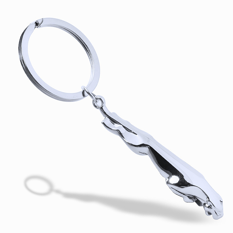 Personalized creative metal Jaguar Cheetah Keychain Car pendant keychain can be laser engraved LOGO