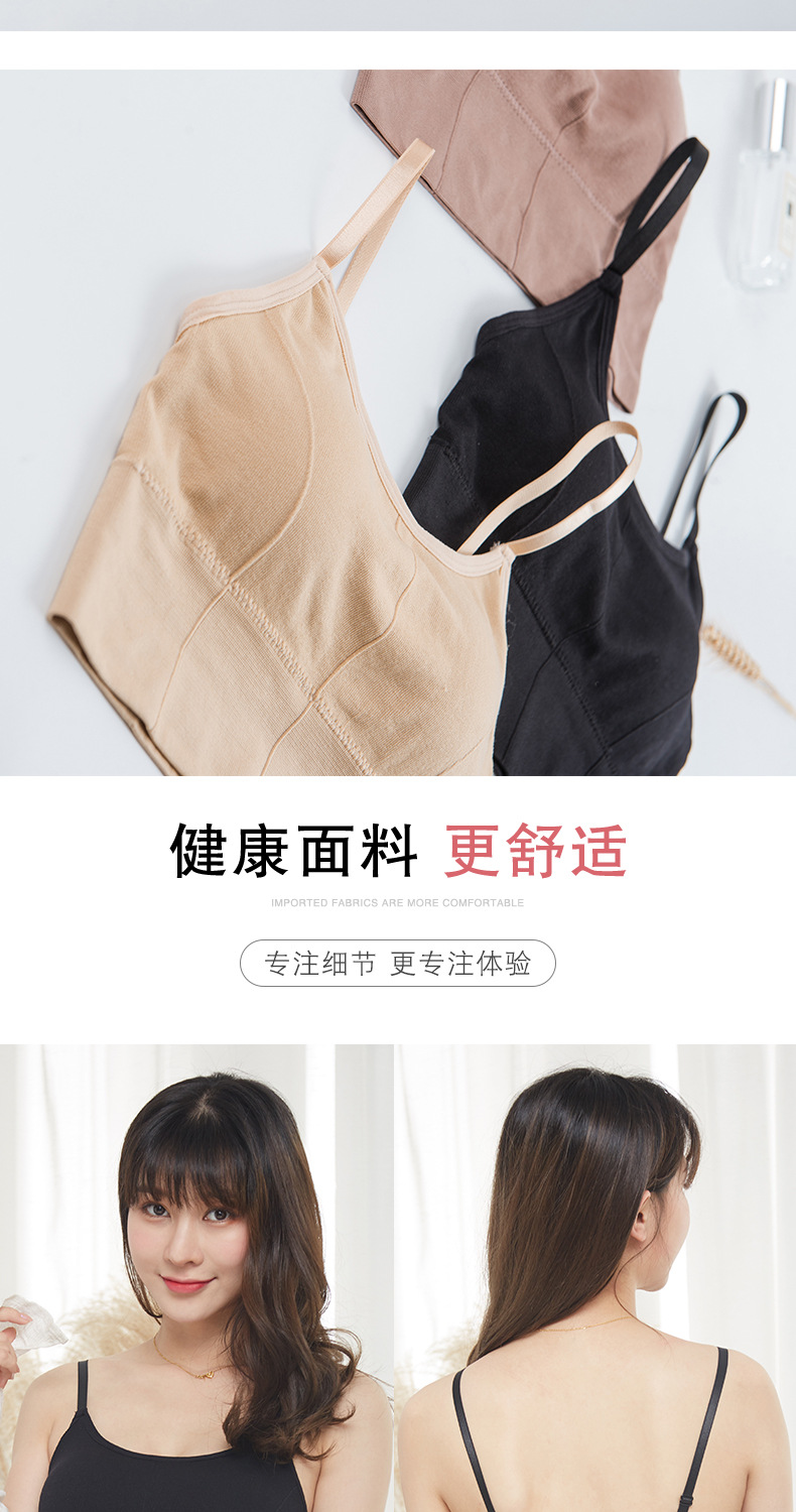 The new adjustable strappy bottom sports vest for girls is a backless and beautiful bra with a screw-around chest detail image 7