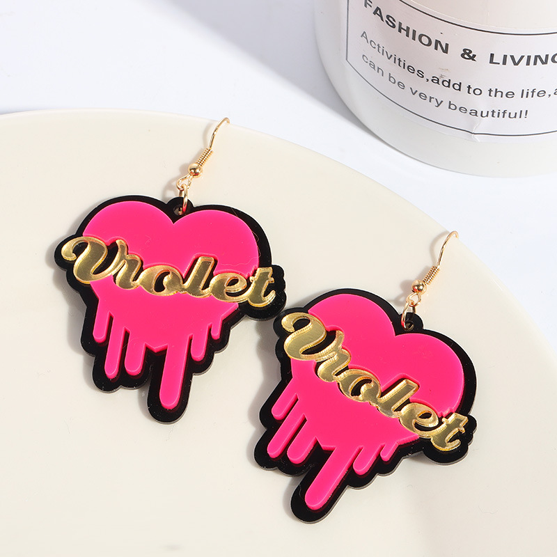 Fashionable creative acrylic elegant earrings with letters