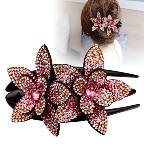 New Rhinestone Flower Duckbill Clip Large Korean Style Elegant Ladies Elegant Hair Swallowtail Clip Hairpin Accessories Women