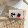 Cartoon asymmetrical earrings, cute Japanese ear clips, silver needle, silver 925 sample