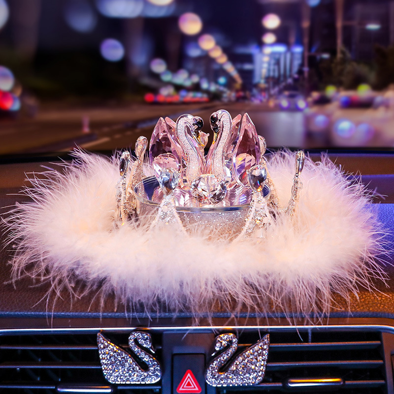 핑크 스완 향수 시트 + 크라운 B + 깃털 미끄럼 방지 매트