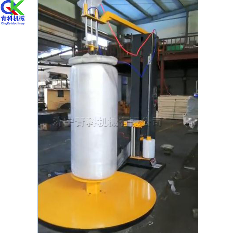 二次元缠绕包装机 圆筒纸无纺布打包机 防水防潮缠膜包裹机