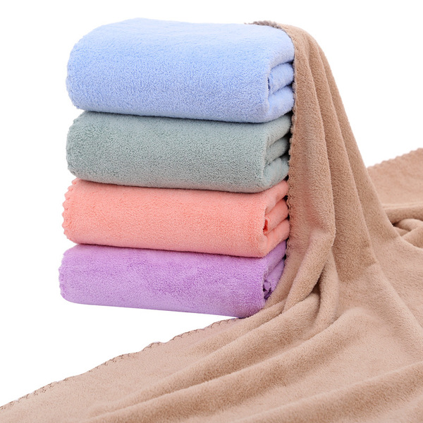 Coral velvet bath towel