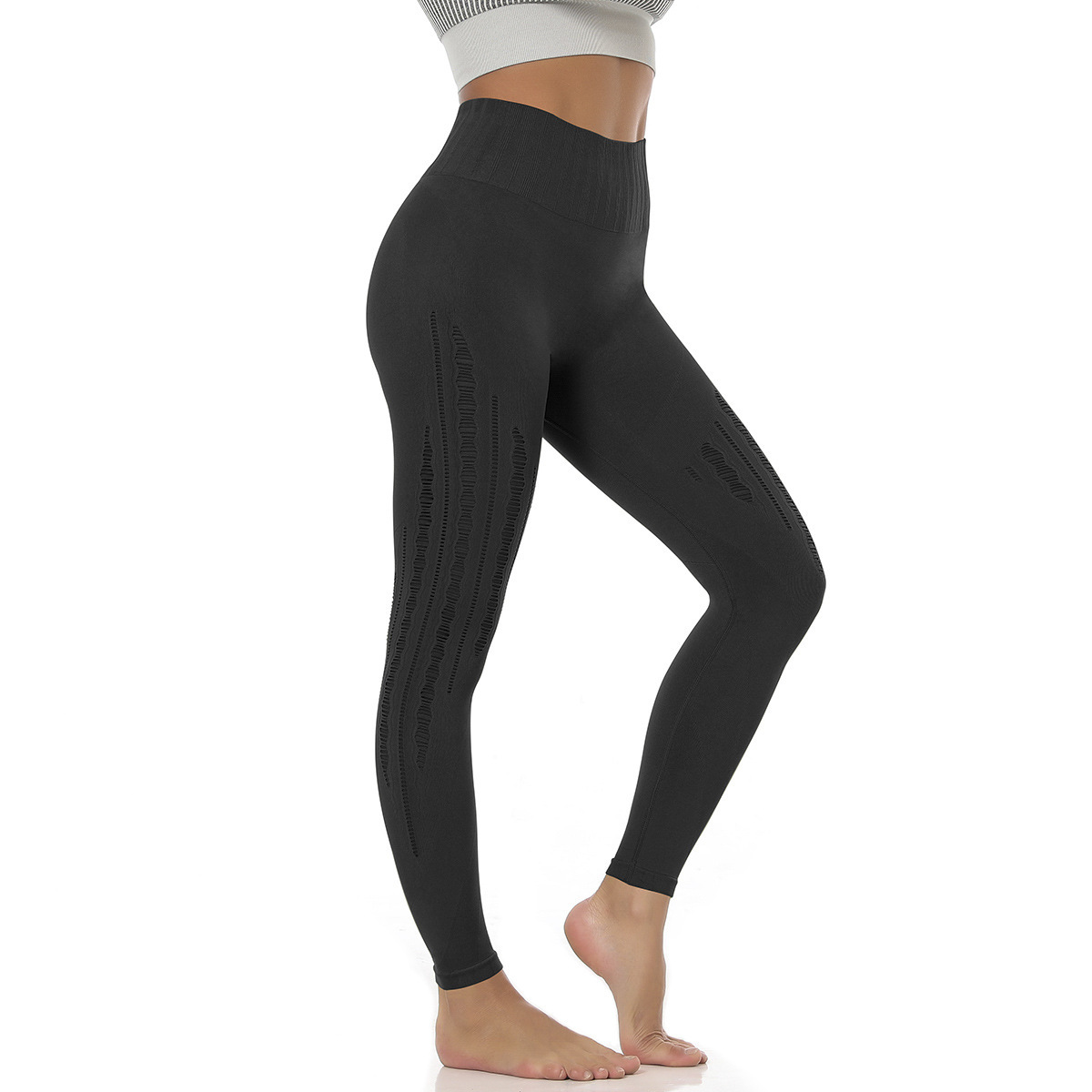 Mesh Breathable Quick-Drying Seamless High Waist Fitness Pants NSLX22862